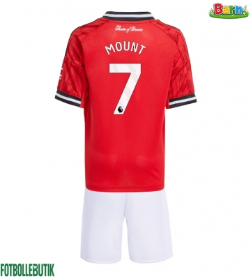 Manchester United Mason Mount #7 Hemmaställ Barn 2025-26 Kortärmad (+ Korta byxor)